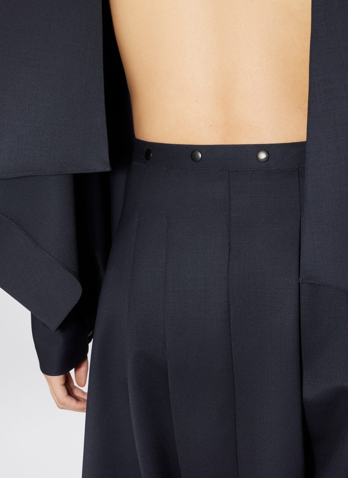 DRAPED TROUSERS ALAÏA DENIM BLUE DRAPED TROUSERS